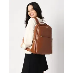 Fastrack Tan Textured Large Laptop Backpack-picture-39