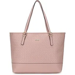 fastrack Weaving Pattern Tote Bag For Women | Faux Leather Tote With Zip Closure and Comfy Shoulder Straps | Spacious Handbag With Inner Pockets | Trendy Women's Handbags-picture-14