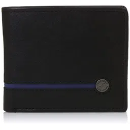 fastrack Leather Black And Blue Men's Wallet (C0368Lbk01) image 1