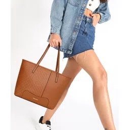 fastrack Tan Women Shoulder Bag - Extra Large Textured Tan Shoulder Bag image 3