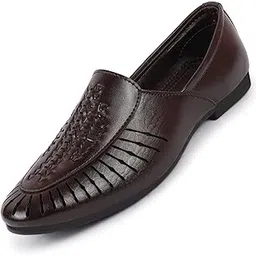 fausto Laser Cut Ethnic Slip On Party Juttis and Mojaris | Stylish Desi Shoes for Wedding and Festive-picture-35