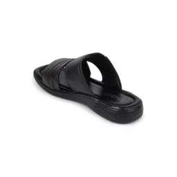 FAUSTO Men Black Leather Lightweight Comfort Sandals image 3