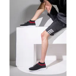 FAUSTO Men Black Mesh Mid-Top Running Shoes-picture-39