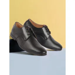 FAUSTO Men Black Solid Formal Derbys-picture-24