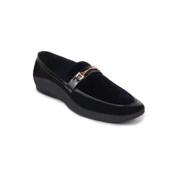 FAUSTO Men Black Solid Formal Loafers image 4