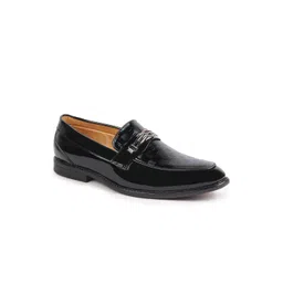 FAUSTO Men Black Solid Penny Loafers-picture-21