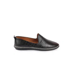 FAUSTO Men Black Textured Mojaris image 5