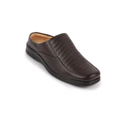 FAUSTO Men Brown Leather Shoe-Style Sandals image 1