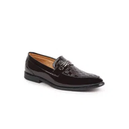 FAUSTO Men Brown Patent Leather Casual Loafers-picture-17