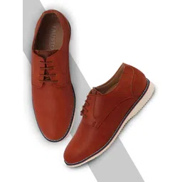 FAUSTO Men Brown PU Derbys-picture-29