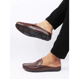 FAUSTO Men Brown PU Loafers-image-25