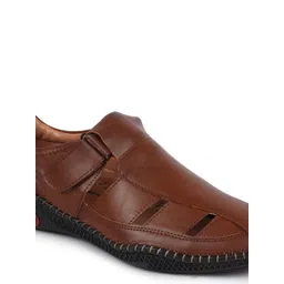 FAUSTO Men Brown PU Shoe-Style Sandals image 3