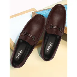 FAUSTO Men Brown PU Slip On Casual Loafers-picture-23