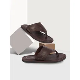 FAUSTO Men Brown Thong Flip-Flops image 1