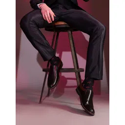 FAUSTO Men Coffee Brown Solid Formal Welted Slip-Ons-picture-29