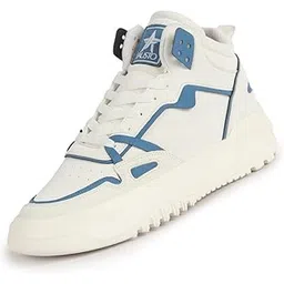 fausto Men Colorblocked High Top Feather Lite Lace Up Sneakers|High Ankle Sneaker Shoes|Chunky Lace Up Casual Shoes-picture-10