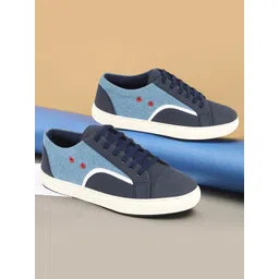 FAUSTO Men Colourblocked Anti-Skid Lightweight Canvas Sneakers image 1