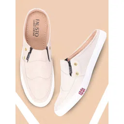 FAUSTO Men Cream-Coloured Slip-On Sneakers-picture-13