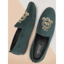 FAUSTO Men Embroidered Lightweight Velvet Mojaris-picture-35