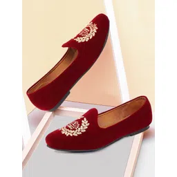 FAUSTO Men Embroidered Velvet Lightweight Loafers-picture-28