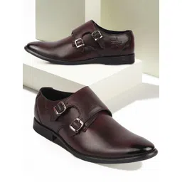 FAUSTO Men Genuine Leather Formal Monk Shoes-picture-21