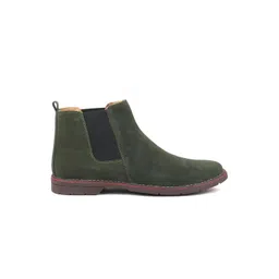 FAUSTO Men Green Suede Flat Boots image 4