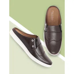 FAUSTO Men Grey Colourblocked PU Slip-On Sneakers-picture-11