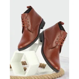FAUSTO Men Mid-Top Leather Desert Boots-picture-26