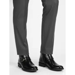 FAUSTO Men Mid Top Monk Straps Boots With Buckle Detail-picture-28