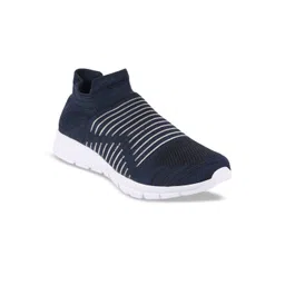 FAUSTO Men Navy Blue & White Textile Walking Shoes-image-45