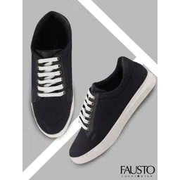 FAUSTO Men Navy Blue Lightweight Denim Sneakers-picture-27