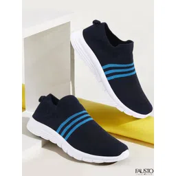 FAUSTO Men Navy Blue Mesh Walking Shoes-picture-34