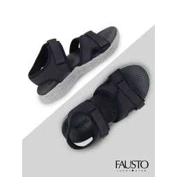 FAUSTO Men Navy Blue Solid Sports Sandals-picture-15