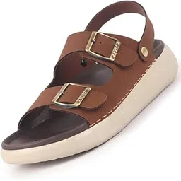 fausto Men Open Toe Double Strap Stitched Waterproof Sandals with Back Support|Soft Cushioned Insole|Summer Slip-On Slipper|Perfect For Monsoon Rainy Season-picture-10