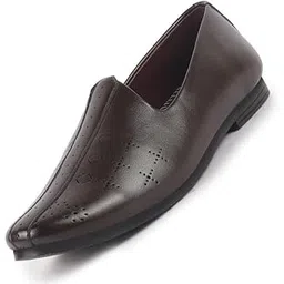 fausto Men Perforated Traditional Ethnic Juttis and Mojaris Cushioned Insole | Slip-On Shoe with Breathable Laser-Cut-picture-13