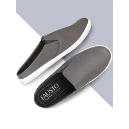 FAUSTO Men Round Toe Lightweight Canvas Mule Sneakers-picture-27