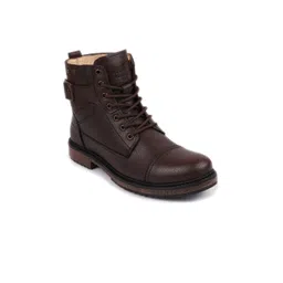 FAUSTO Men Round Toe Mid-Top Leather Winter Boots-picture-40