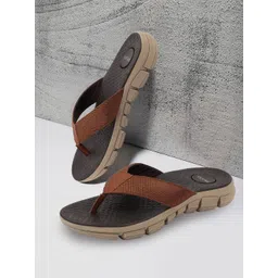 FAUSTO Men Tan & Brown Thong Flip-Flops-picture-21