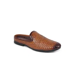 FAUSTO Men Tan Brown Woven Design Loafers-picture-24
