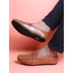 FAUSTO Men Tan PU Lightweight Loafers-image-15