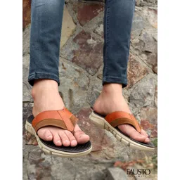 FAUSTO Men Tan Thong Flip-Flops-picture-17