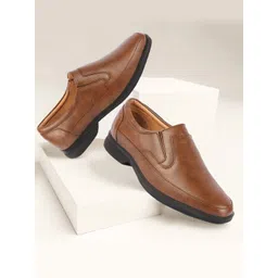 FAUSTO Men Textured Formal Slip On Shoes-picture-18