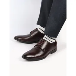 FAUSTO Men Textured Leather Formal Derbys-picture-31