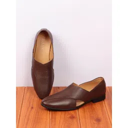 FAUSTO Men Textured Leather Formal Slip-On Shoes-picture-25