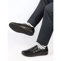 FAUSTO Men Textured Leather Formal Slip-On Shoes-picture-17