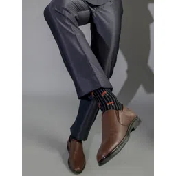 FAUSTO Men Textured Leather Formal Slip On Shoes-picture-26