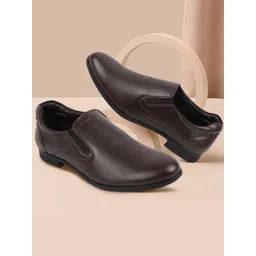 FAUSTO Men Textured Leather Formal Slip-Ons Shoes-picture-24