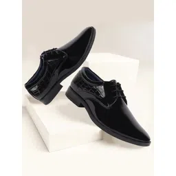 FAUSTO Men Textured Round Toe Formal Derbys-picture-27