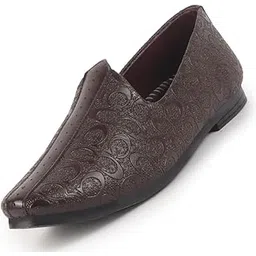 fausto Men Wedding Festive Ethnic Slip-On Juttis and Mojari | Embossed Textured Print Shoe with Comfort Insole-picture-16