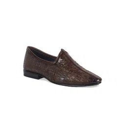 FAUSTO Men Woven Design Pointed Toe Mojaris-image-27